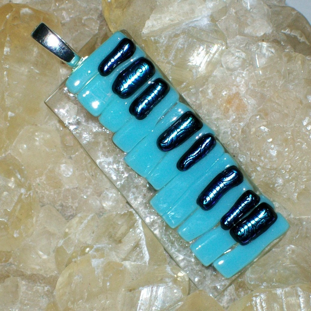 fused dichroic glass piano keys pendant