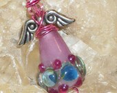 lampwork angel cell phone charm
