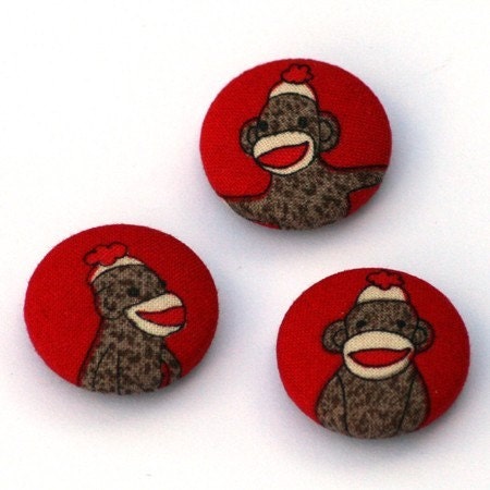 Magnets - Red Sock Monkeys - Set of 3