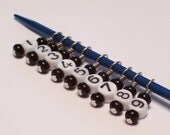 Number Stitch Markers for Socks or Lace - 1 through 9 - Set of 9