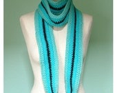 INDISCRETION Black and Blue and Striped All Over Scarf
