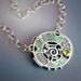 Silver Necklace with Gem stones and Iridescent Mosaic Inlay