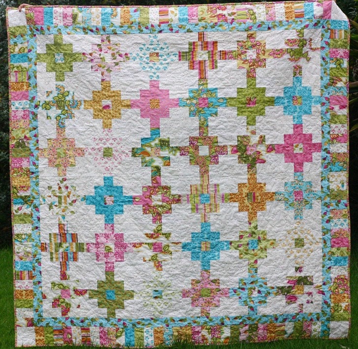 PDF Quilt Pattern - Nina's Flowers