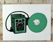 Brownie Camera - Limited Edition Two Color Screen Print - Artwork by Karl Addison