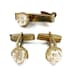 Vintage Crackle Glass Cuff Links and Tie Clip