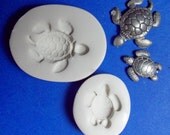 2 Sea Turtles Handmade Polymer Clay Mold