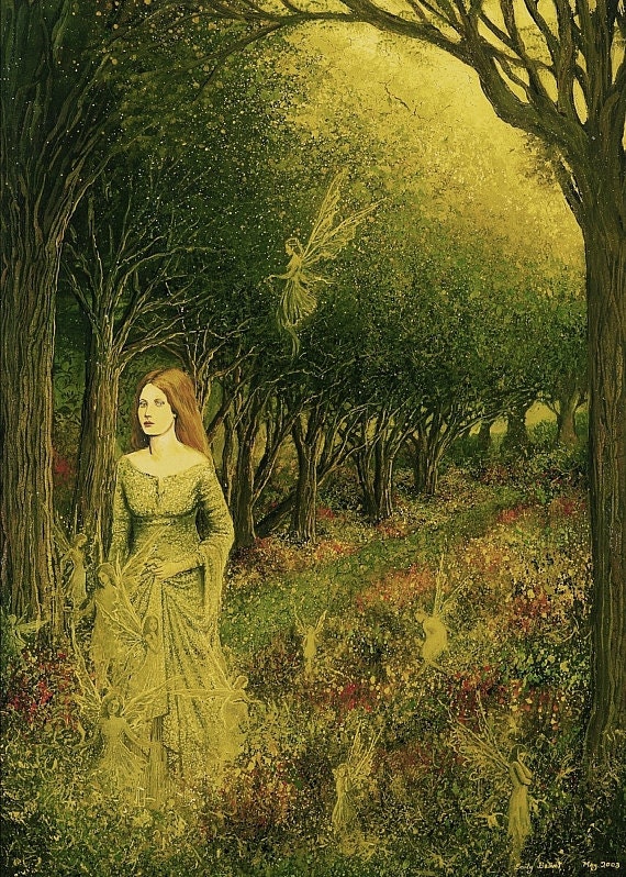Morgan Le Fay - Medieval Witch Goddess 5x7 Blank Greeting Card