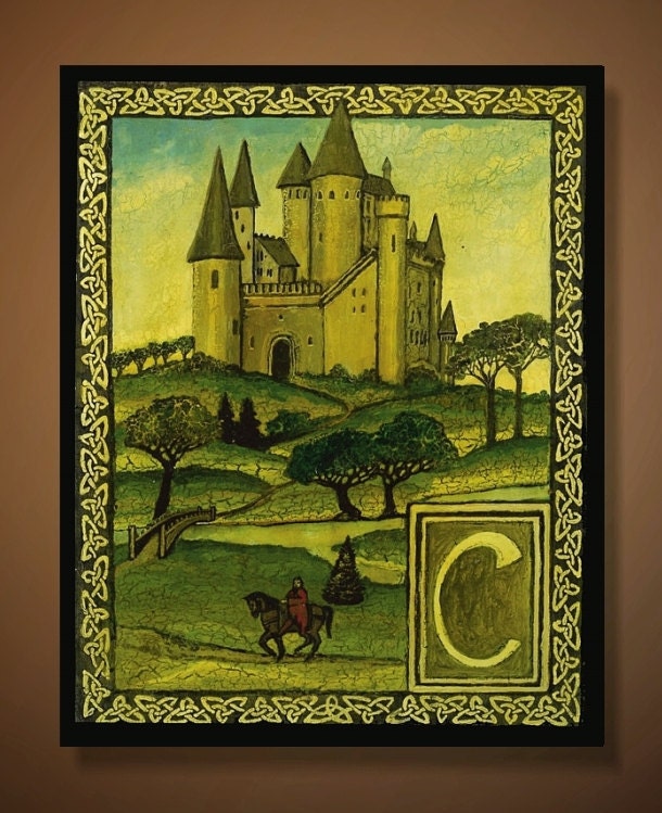 C is for Castle - Medieval Alphabet Letter 8x10 Print