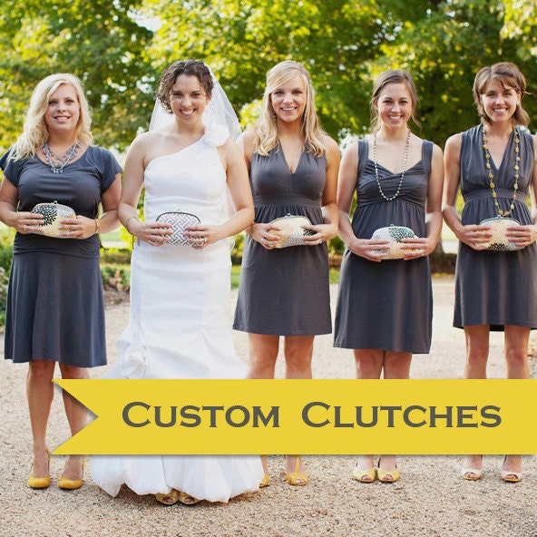 Bridal Party Clutch Set - Kisslock Clutches - Custom Handmade Clutches