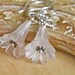 Earrings - sterling silver, rose quartz, carved flower, gemstone - Drosera