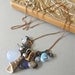 Necklace - sterling silver, red brass, wire wrapped, oxidised, mixed gemstone, freshwater pearl - Mermaid