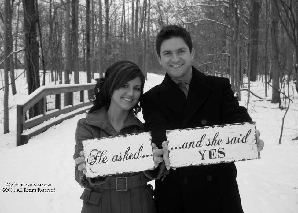 HE ASKED...She said YES Set, Save the Date Sign, Photo Props,  Announcement, Engagement Photos, Wedding Cards, Photographer, Wedding Planner