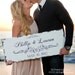 Vintage SAVE THE DATE Sign, Wedding Sign, Anniversary Sign, House Warming Gift, Custom Name Sign, 30x12, Shabby Chic Sign