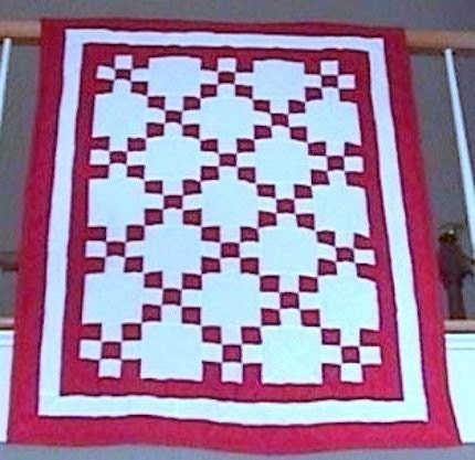 Red and White Quilted Irish Chain Bed, Crib, Lap, Wall, Throw, Toddler Quilt - PLUS - FREE SHIPPING with 2 or more items today.