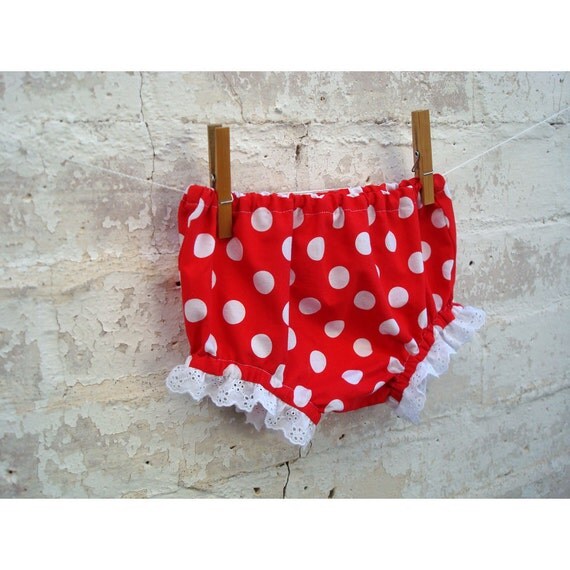 Sassy Pants Spotty Bottoms with Lace - Size - One Year