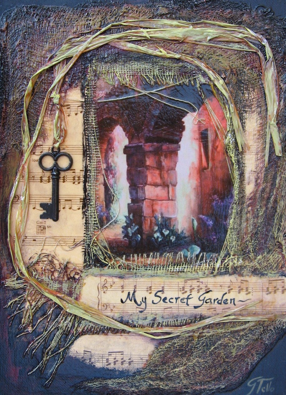 Old Building....Key to my secret Garden... Mixed Media by Griselda Tello