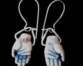 Tiny Raku Hand Earrings