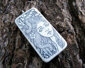 DIY Coloring Book SERPENT GODDESS Domino Pendant