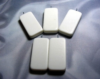 50 Screw Bails 1 x 2 Blank Dominoes Domino for Altered Mixed Media Art Pendants