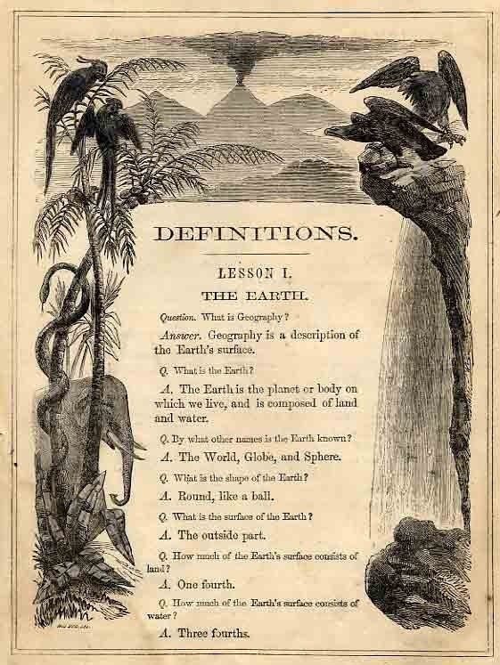 Antique Geography Book Pages 1872 Amusing Info Great Images