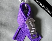 Chiari Awareness Zipperhead Ribbon Necklace Pendant