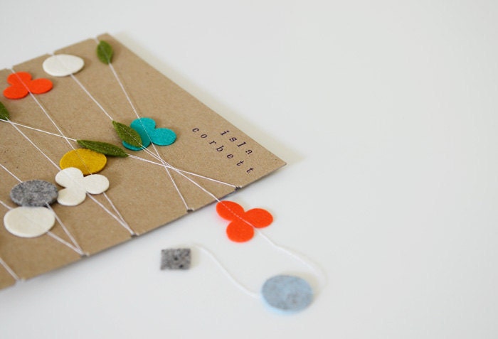 Multi colored wool felt flower garland - Made to order.