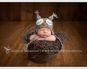 brown sleepy owl hat