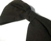 Vintage Mens Classic Dark BROWN BOW TIE, 1950s Mad Men Formal Suit, Boyfriend Wedding Hipster
