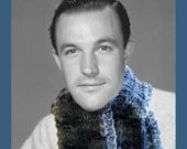 Gene Kelly Hand Knit Mens Scarf - Extra-Long Blue Soft Wool Gift for Him