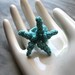 Starfish Ring - Crocheted Cotton - Turquoise Jewelry