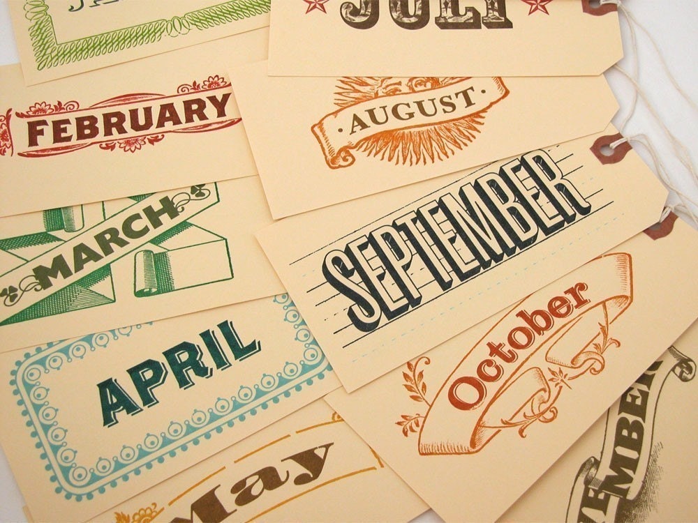 Tag Calendar - 12 Month Perpetual Calendar