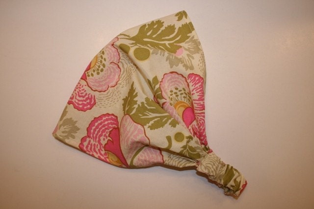 WOMENS wide HEADBAND - Fuschia Fresh Poppies bebe headscarf