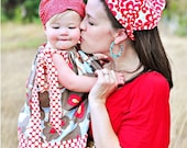 Set of 3 Girls Headscarves, baby headscarves AND one adult Headscarf - YOU choose the Fabrics