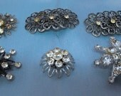 Vintage Jewelry Rhinestone Destash - Clear
