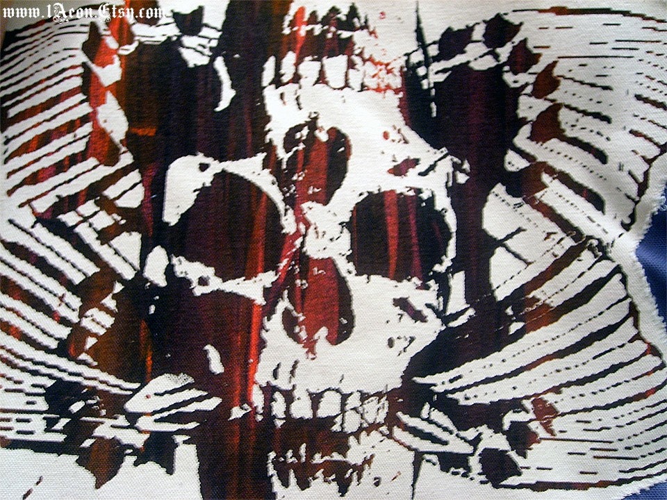 1AEON SKULL denim messendger bag - unisex