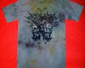 1AEON hand dyed mens tee with Angels and Skulls -size S