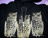 1AEON BLACK 3OWLS ZIP HOODIE mens M 