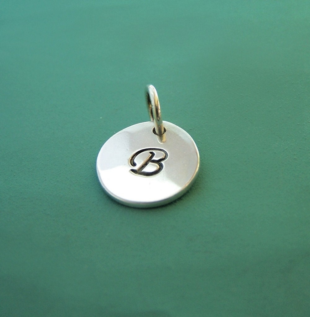 Sterling Silver Letter Charm - 3/8 inch