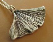 Ginkgo Leaf Necklace - Sterling Silver