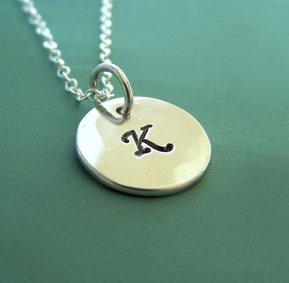 Sterling Silver Letter Necklace - 7/16"