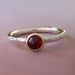 Rose Cut Garnet Ring - Sterling Silver and 14k Gold - 5 mm