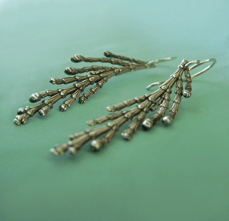 Cedar Branch Earrings - Sterling Silver