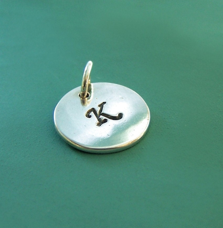 Sterling Silver Initial Charm - 7/16 inch