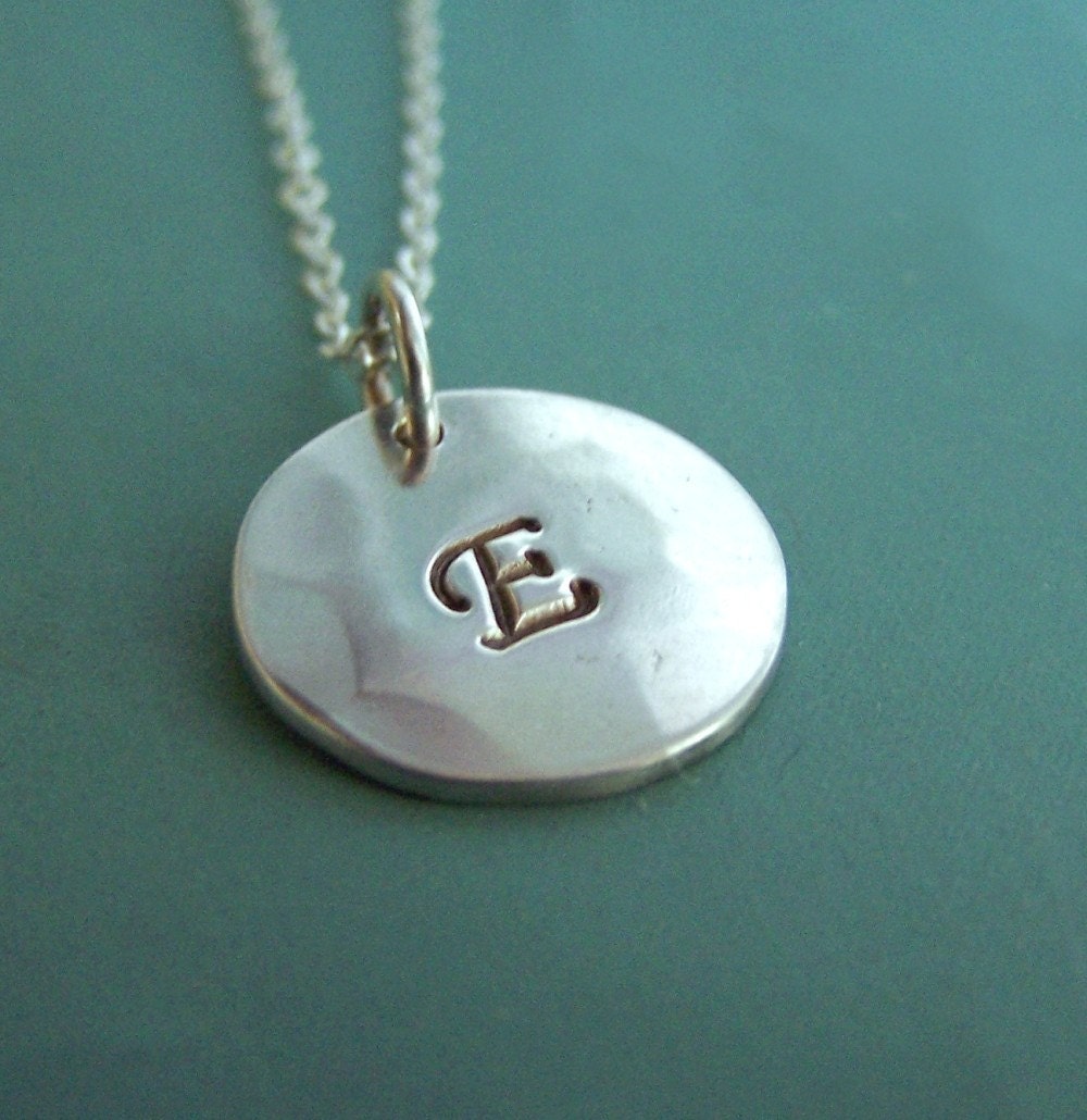 Initial Necklace - Sterling Silver - 1/2 Inch