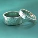 Sterling Silver Hammered Wedding Rings - Hand Hammered Recycled Sterling Silver - Set of Two