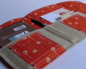 Autumn Golden Orange Linen In Touch Clutch (tm) in Heather Ross' Original Lightning Bugs Dandelion