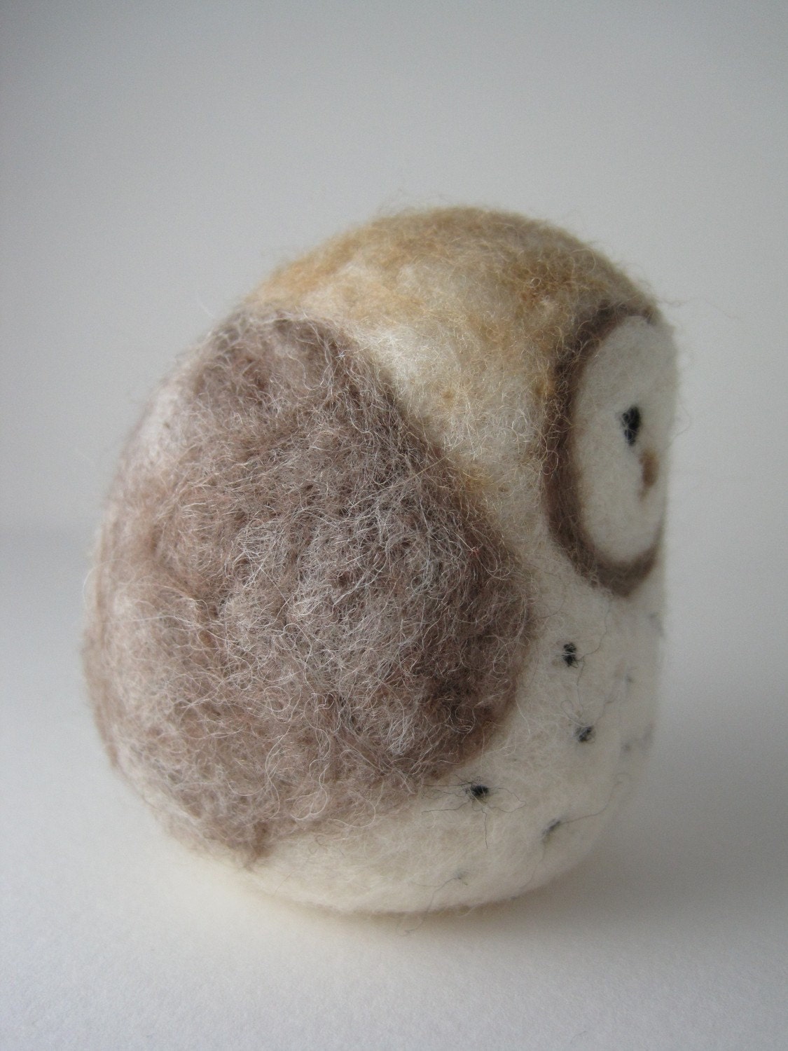 FREE SHIPPING - Barn Owl Needle Felted Wool Sculpture