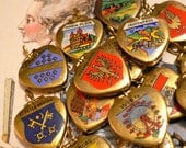 2pcs 60s TRAVEL SOUVENIR CHARMS Vintage European Destinations