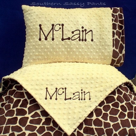Personalized Toddler Bedding , Toddler Bed Blanket and Minky Pillow Set YOU DESIGN