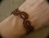 Tatted Lace Bracelet - Journey - Winter Shades - Dark Mocha Brown
